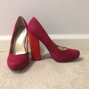 Color block high heel shoes size 7.5